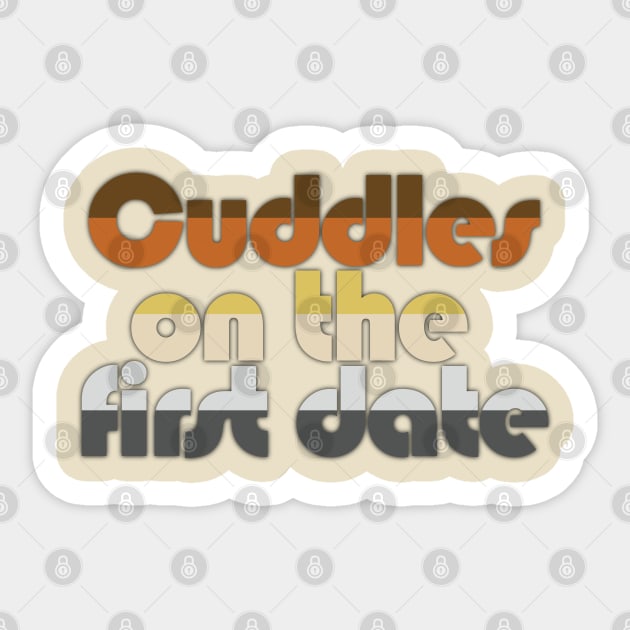 Bear Pride Stripe "Cuddles On The First Date" Light Sticker by LMHDesigns